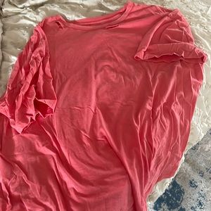 Pink distressed tee